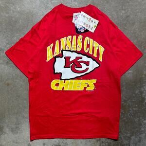 Vintage 90s Deadstock Kansas City Chiefs Tee Mens Large NFL Football Red Shirt